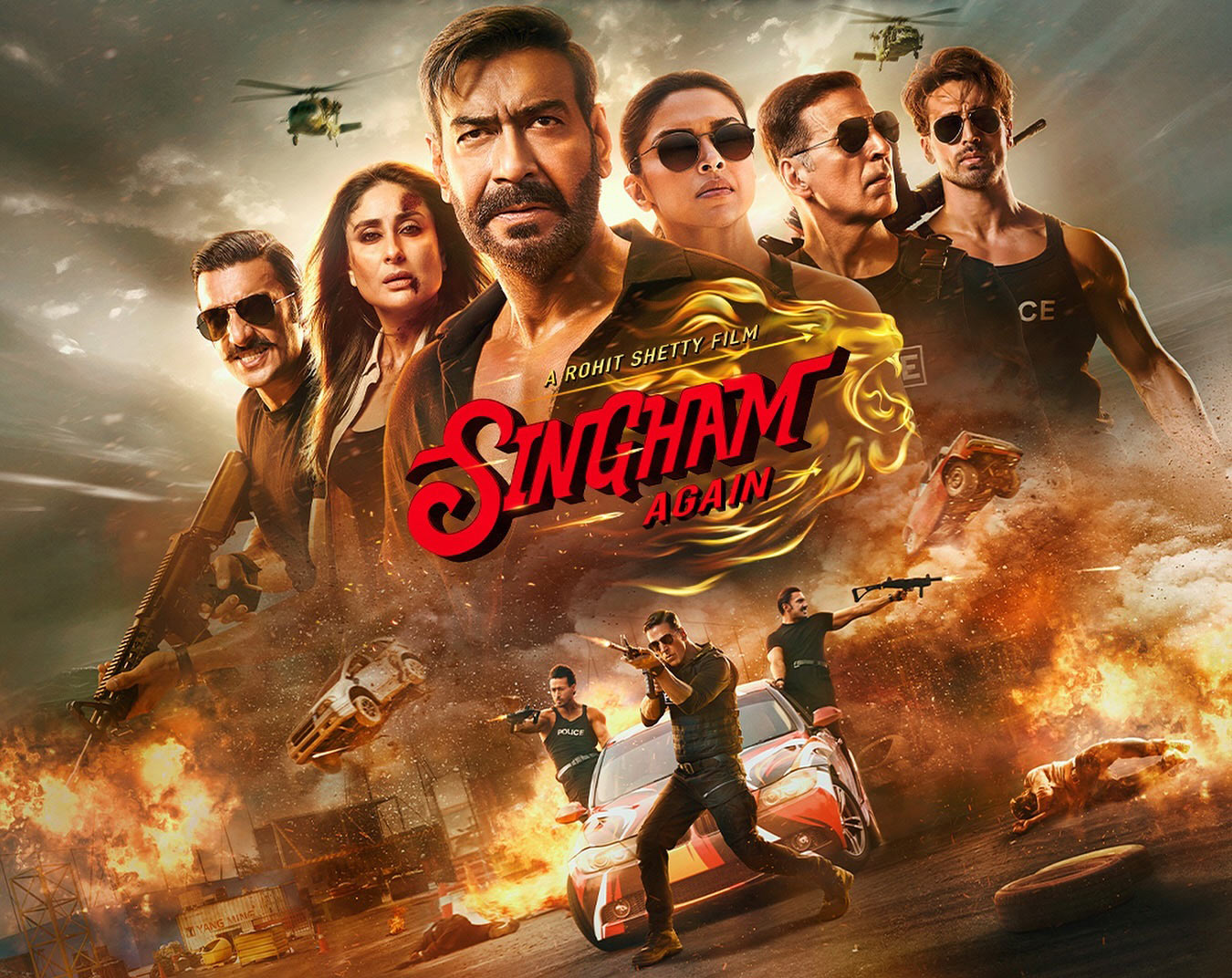 Singham Again: An action-packed film directed by Rohit Shetty, featuring Ajay Devgn, Ranveer Singh, Deepika Padukone.