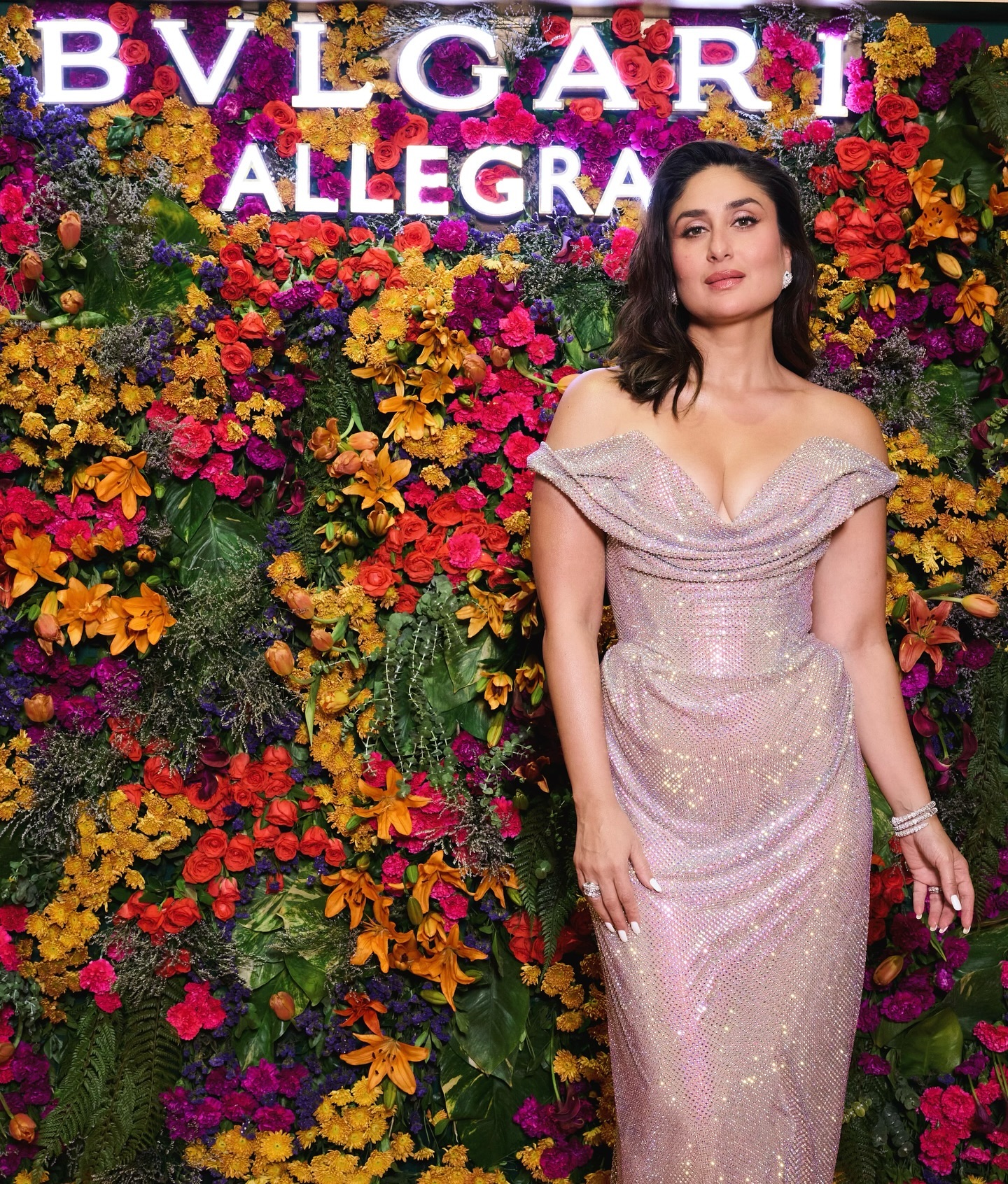 Kareena Kapoor Khan The off-shoulder shimmering silver gown is a bodycon glam