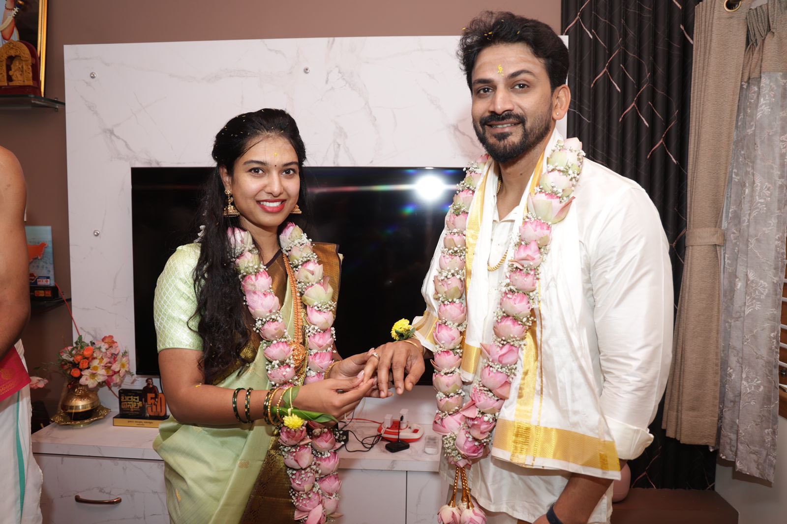Kannada Actor Dolly Dhananjay And Dhanyta's Engagement; See Photos