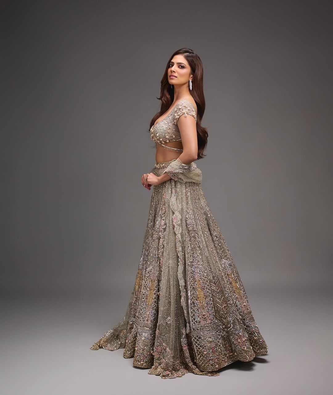 Netizens compare Malavika mohanan with kim kardashian after she wears low neck lehenga