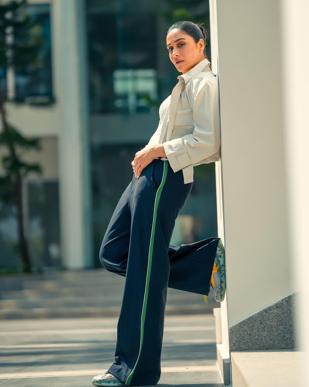 showcasing her versatile fashion sense and captivating presence.