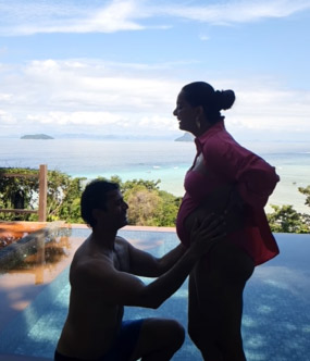 The pregnancy announcement coincided with Shivendraa's birthday, making the celebration even more special and adding a memorable touch to the occasion.