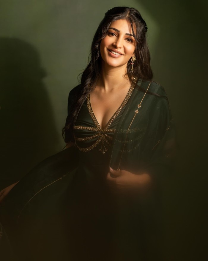 Shruti's photoshoot features a variety of looks, from bold and edgy ensembles to sophisticated and chic outfits, demonstrating her versatility as a style icon.