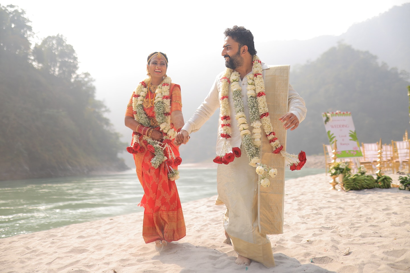 Ramya Pandian tied the knot with yoga instructor Lovel Dhawan on November 9, 2024. The intimate wedding took place on the serene banks of the Ganges River, with close family and friends in attendance.