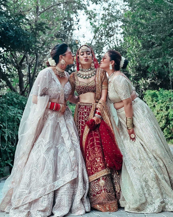 Emotional snapshots reveal the strong bonds between Surbhi, Sumit, and their families, highlighting the love and support that surrounded them on their special day.