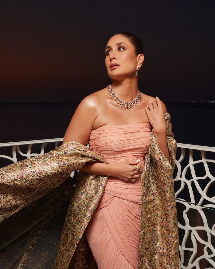 Styled by Rhea Kapoor, Kareena's ensemble blends elegance and contemporary flair, underscoring her status as a style icon.