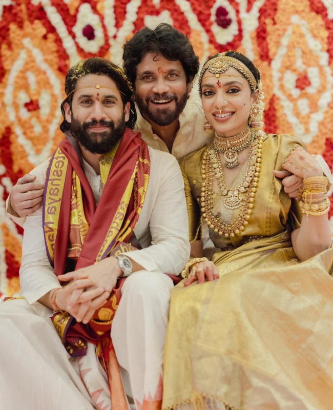 Nagarjuna Shares the First Official Wedding Photos of Naga Chaitanya and Sobhita Dhulipala