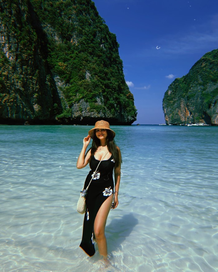 Niveditha takes time to explore the beautiful surroundings, including the crystal-clear waters and vibrant marine life.