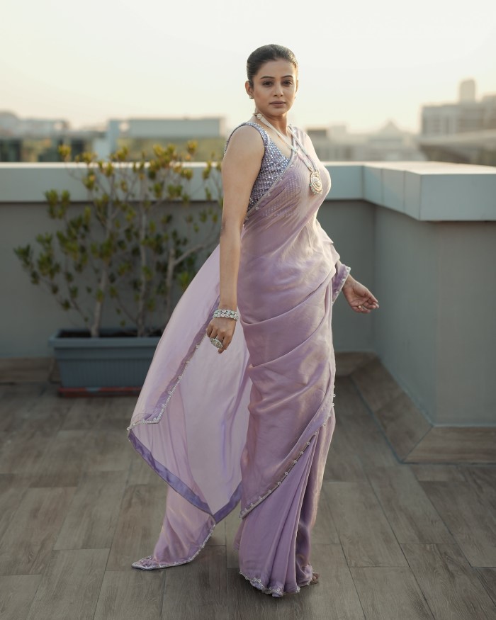 Priyamani exudes grace in her elegant saree, showcasing her timeless beauty and poise. The saree drapes perfectly, highlighting her sophisticated style.