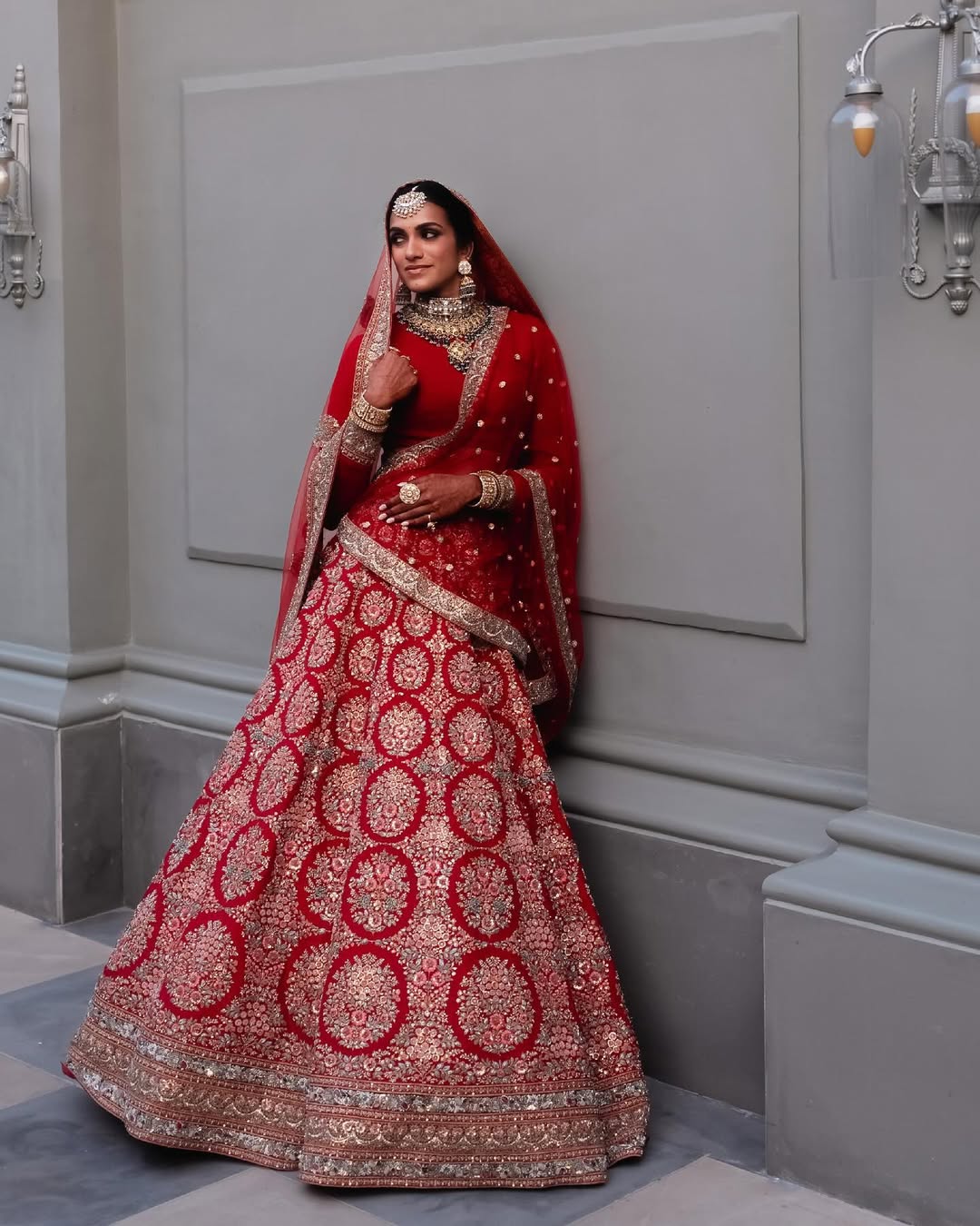 PV Sindhu's Luxurious Red Sabyasachi Bridal Lehenga: A Dreamy Wedding Look