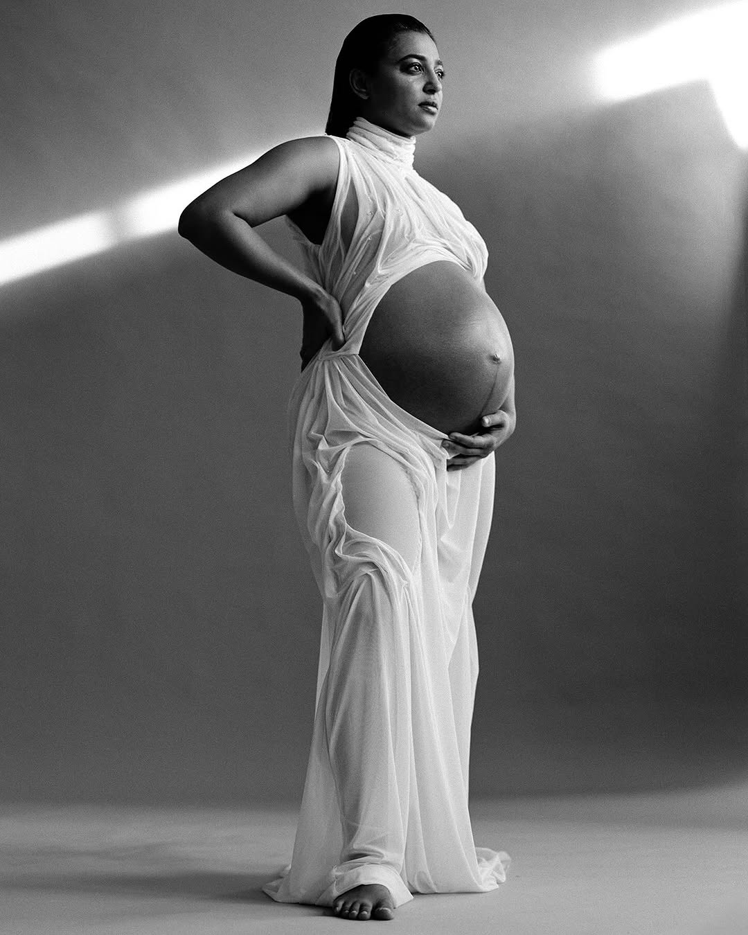 Radhika Apte's Monochromatic Maternity Photoshoot, Flaunts Baby Bump In New PICS