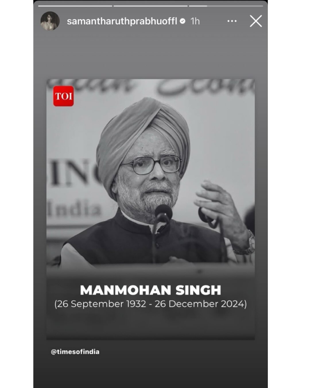 Samantha Ruth Prabhu To Diljit Dosanjh: Bollywood Pays Tribute to Dr. Manmohan Singh: Remembering His Legacy