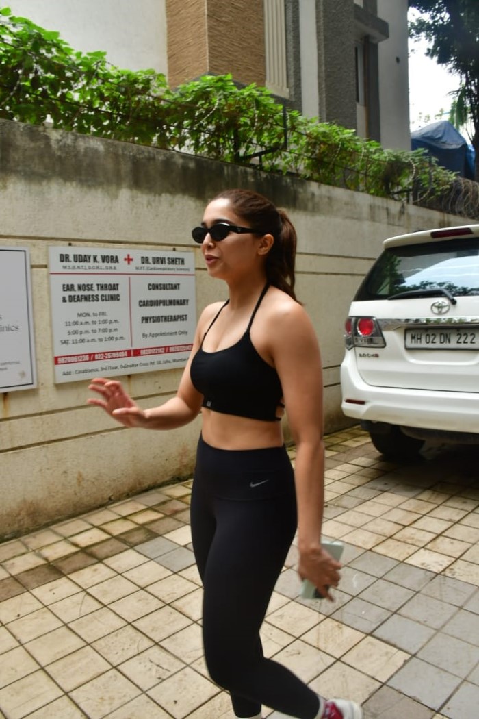 Sharvari Wagh was seen in Juhu wearing a sports bra and gym pants, showcasing her post-workout glow and toned physique.