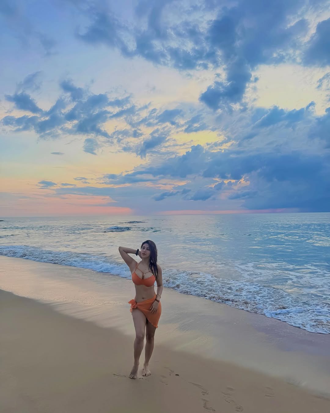 Sonarika Bhadoria was spotted in a stylish swimsuit, perfectly suited for a sunny beach day.