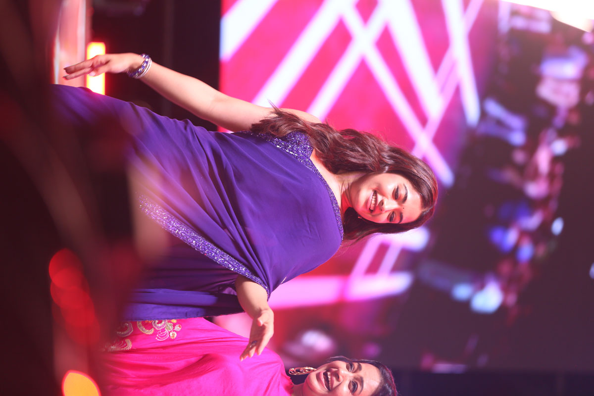 Srivalli Aka Rashmika Mandanna Dazzles In Blue Saree At Pushpa 2 Event