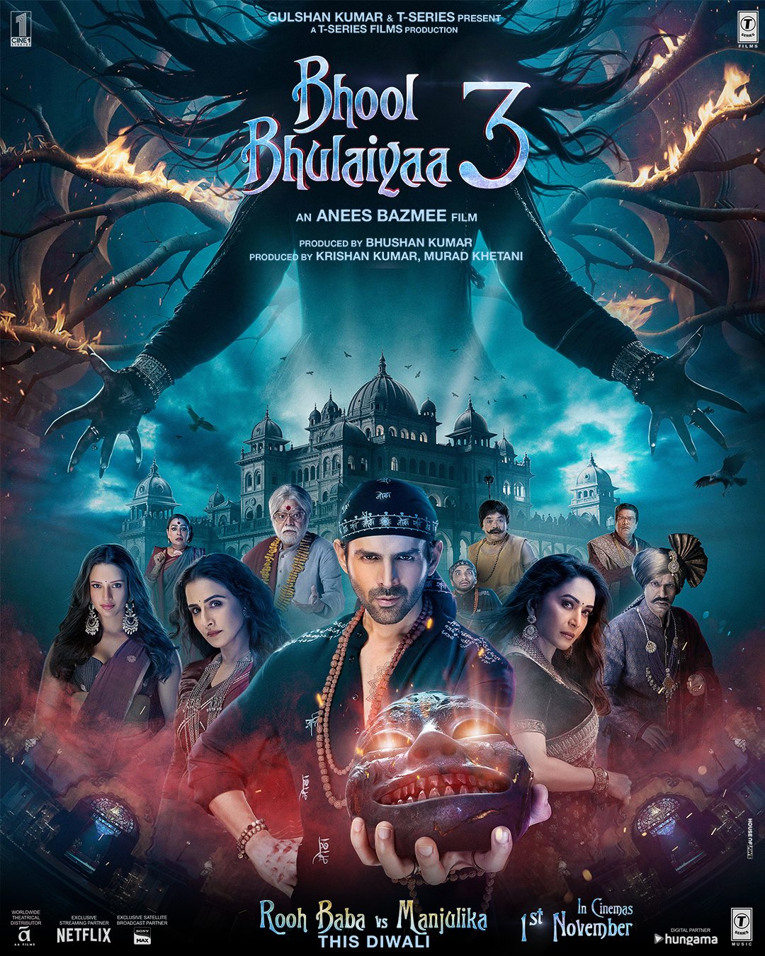 Bhool Bhulaiyaa 3: The third horror-comedy installment directed by Anees Bazmee, earning ₹417.51 crore worldwide.