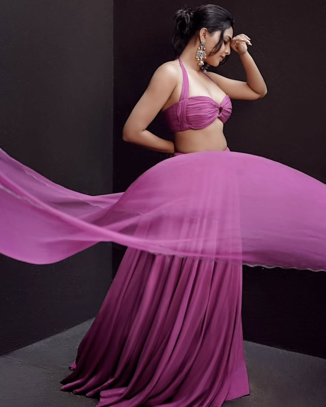 Aishwarya Lekshmi Chic Look In Purple Ensemble Photoshoot