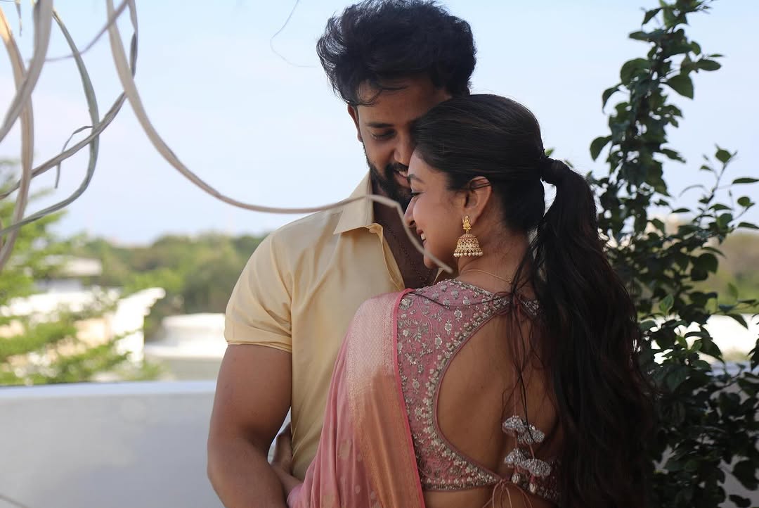 Actress Aishwarya sarja and umapathy mark their first Sankranti as a married couple, see pics