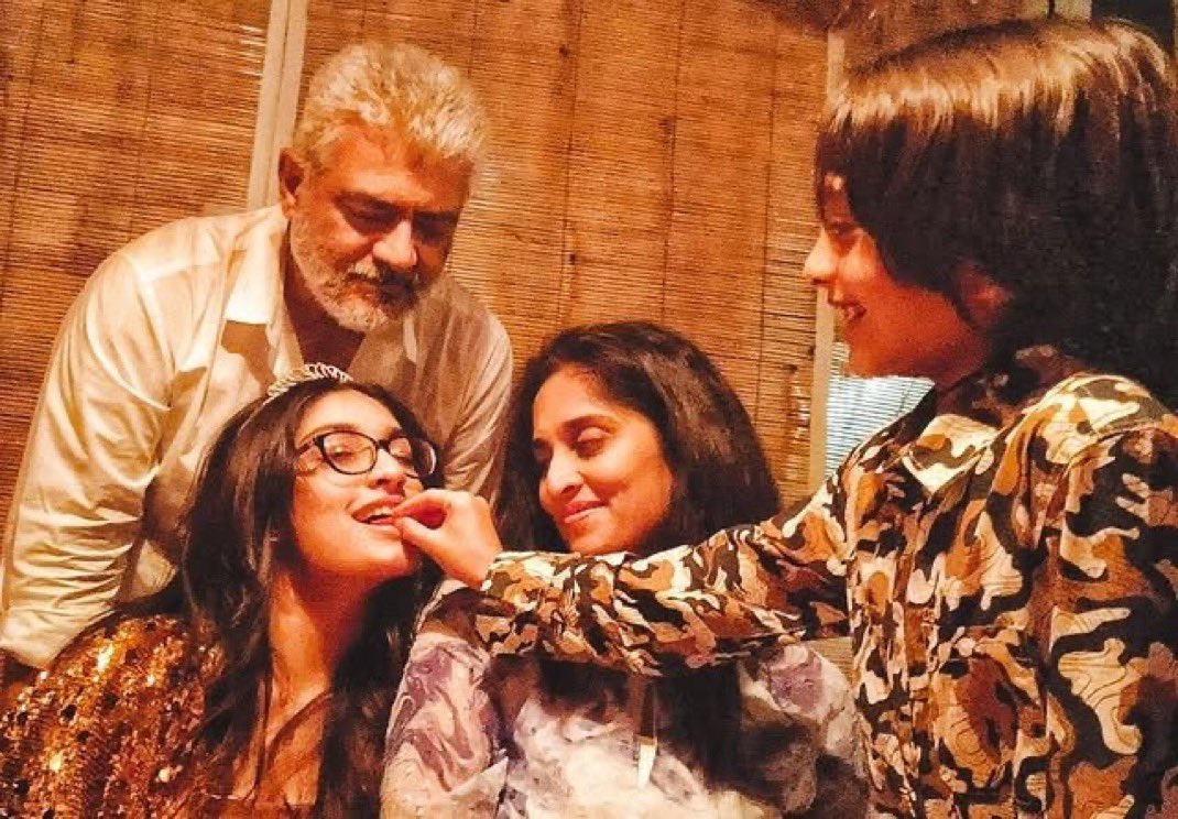 Ajith Kumar Joins Wife Shalini And Kids For A Family Picture On Daughter Anoushka's Birthday