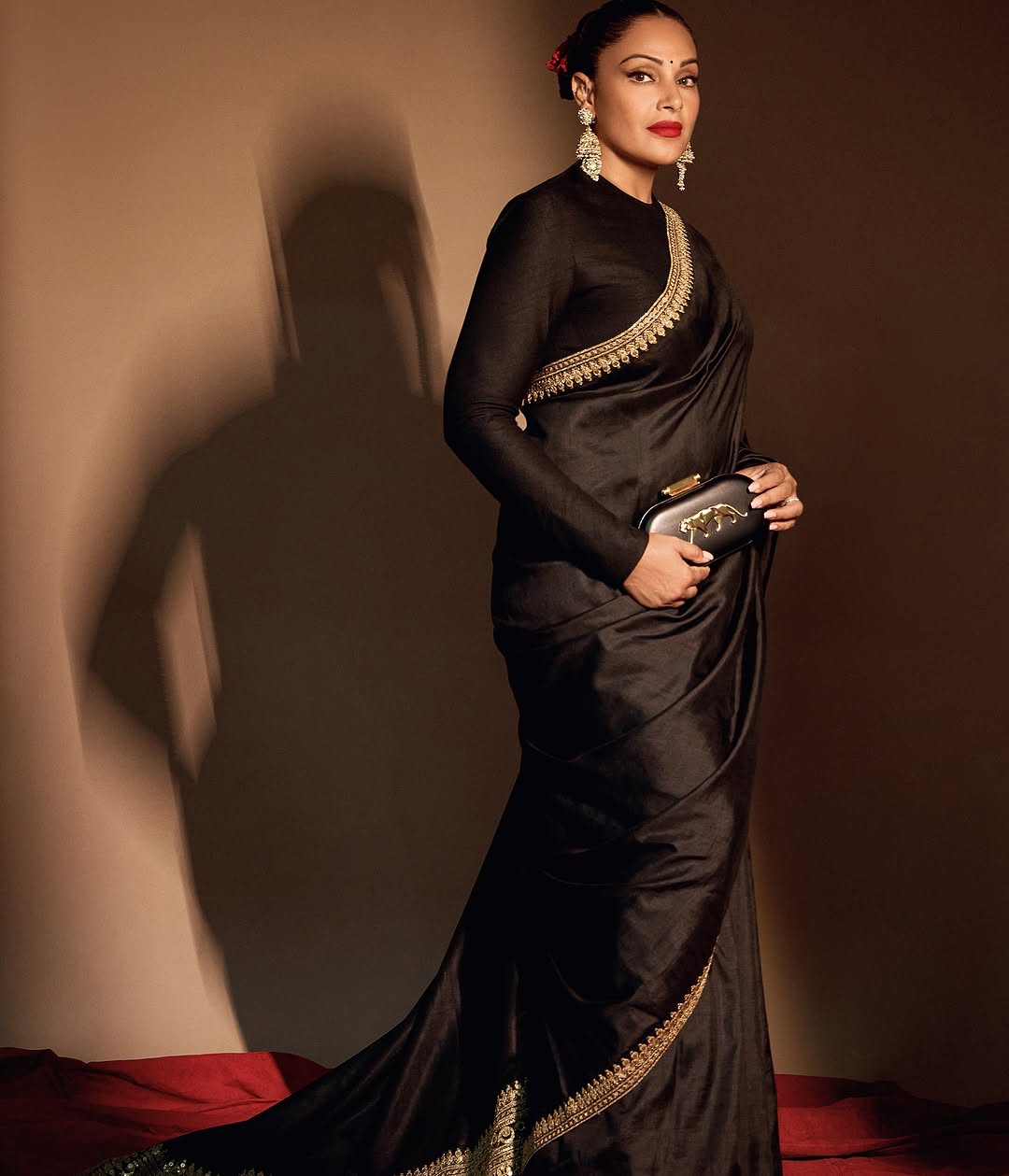 Bipasha Basu Black Saree Photoshoot