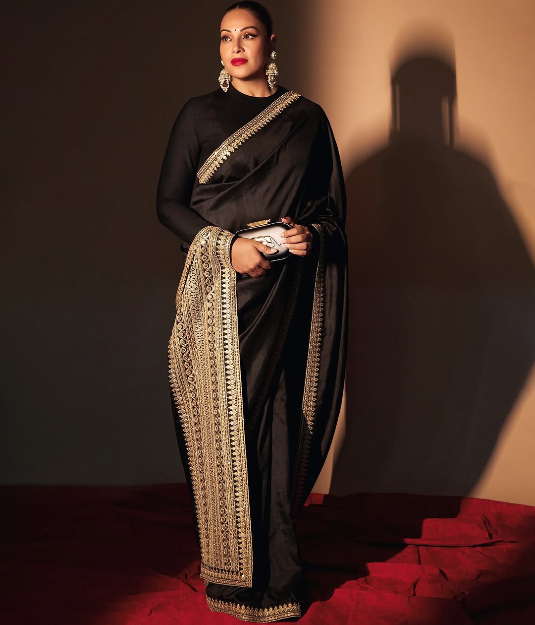 Bipasha Basu Black Saree Photoshoot