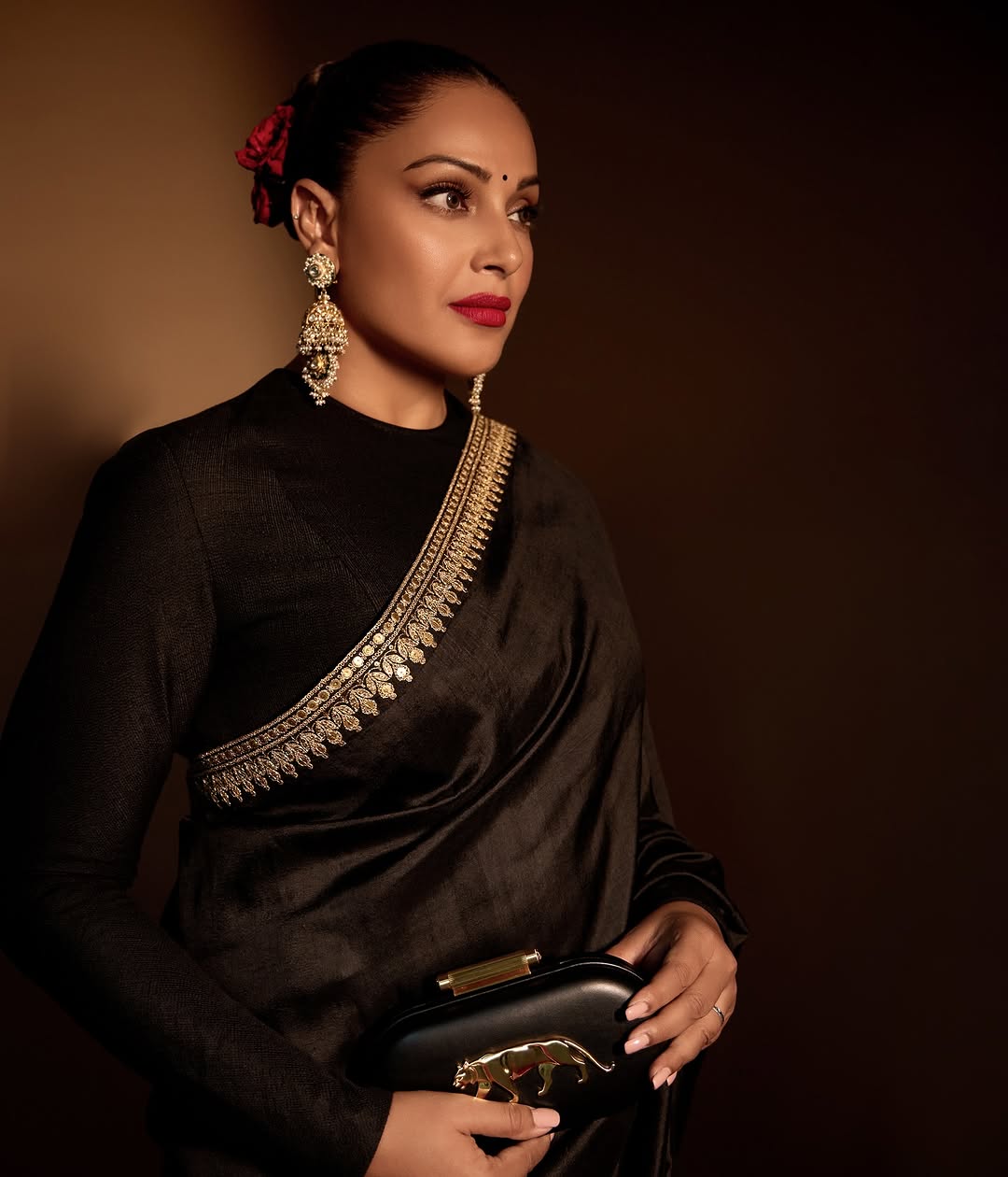 Bipasha Basu Black Saree Photoshoot