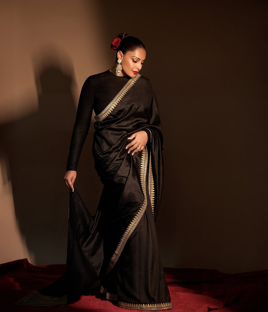 Bipasha Basu Black Saree Photoshoot