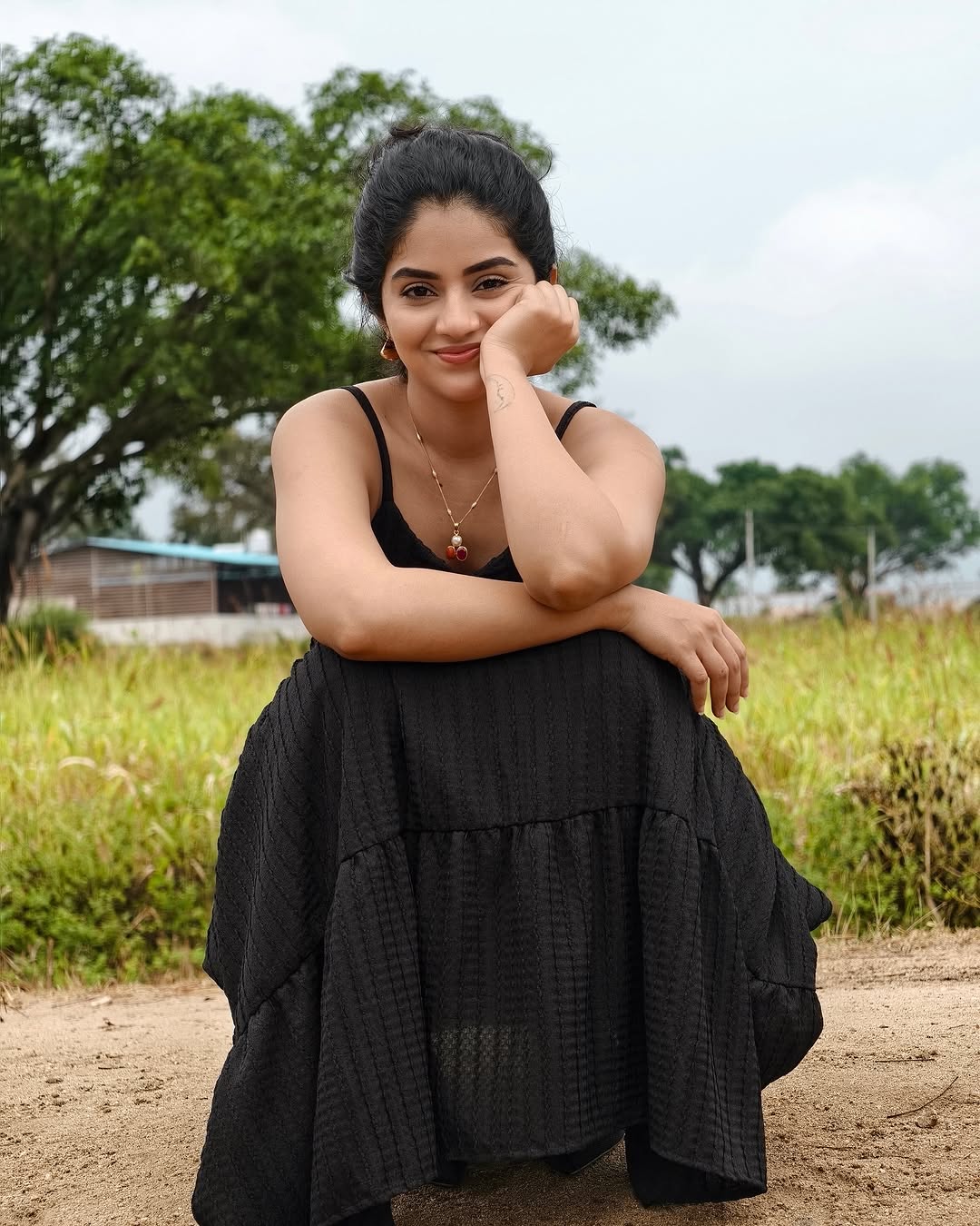 Megha Shetty photoshoot with black top and matching skirt is trending