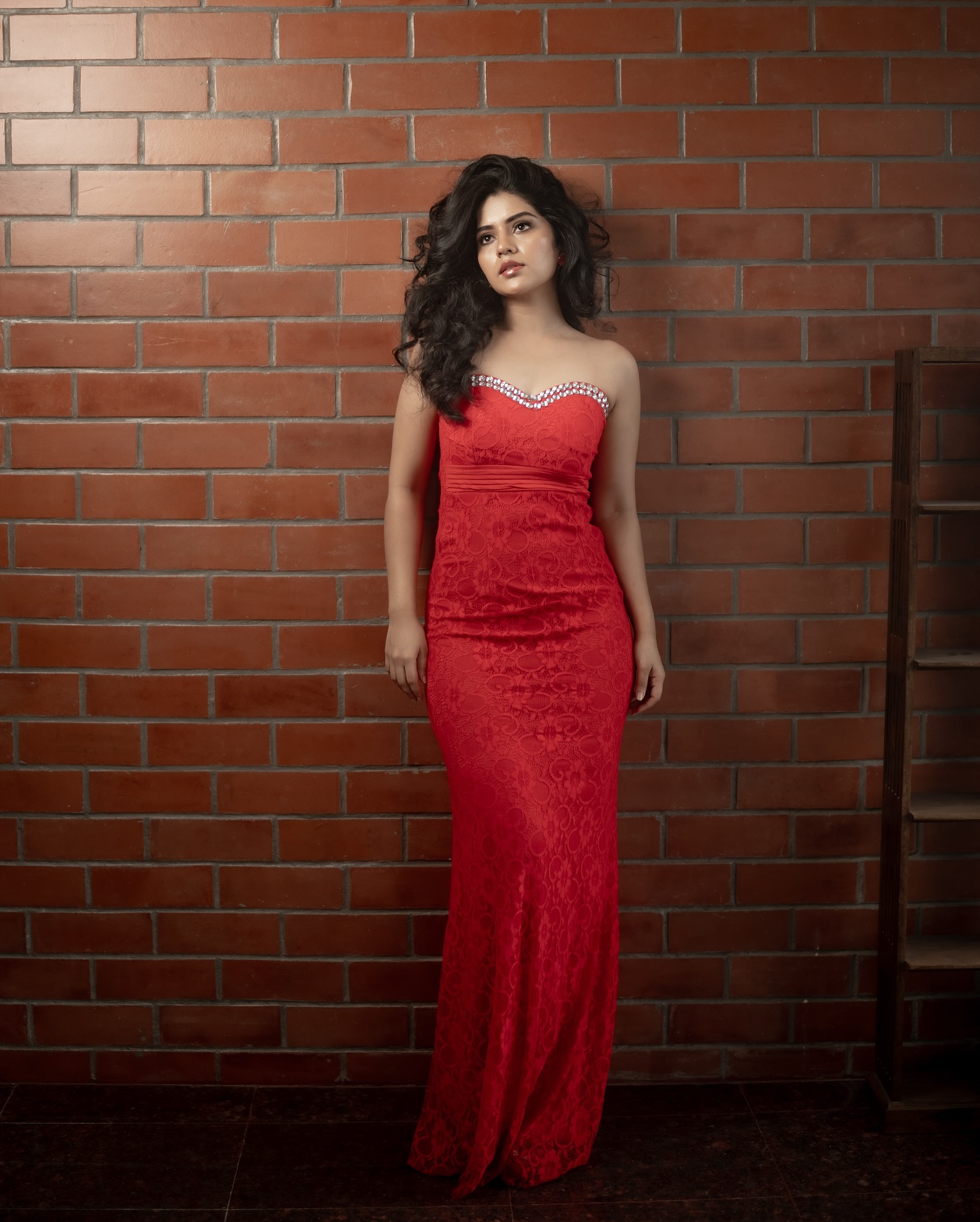 Actress Megha Shetty Red Gown Photos