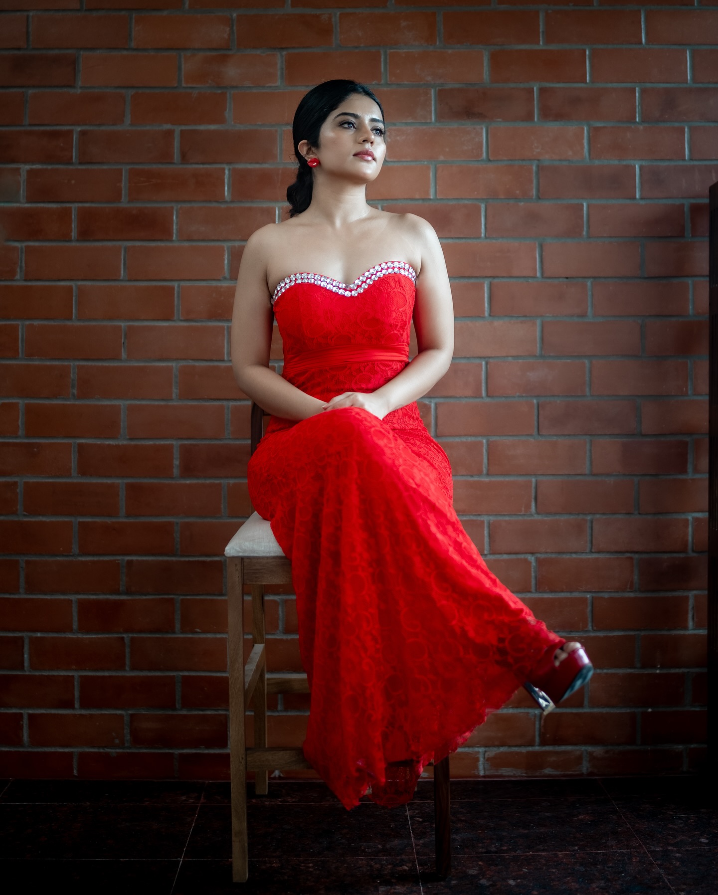 Actress Megha Shetty Red Gown Photos