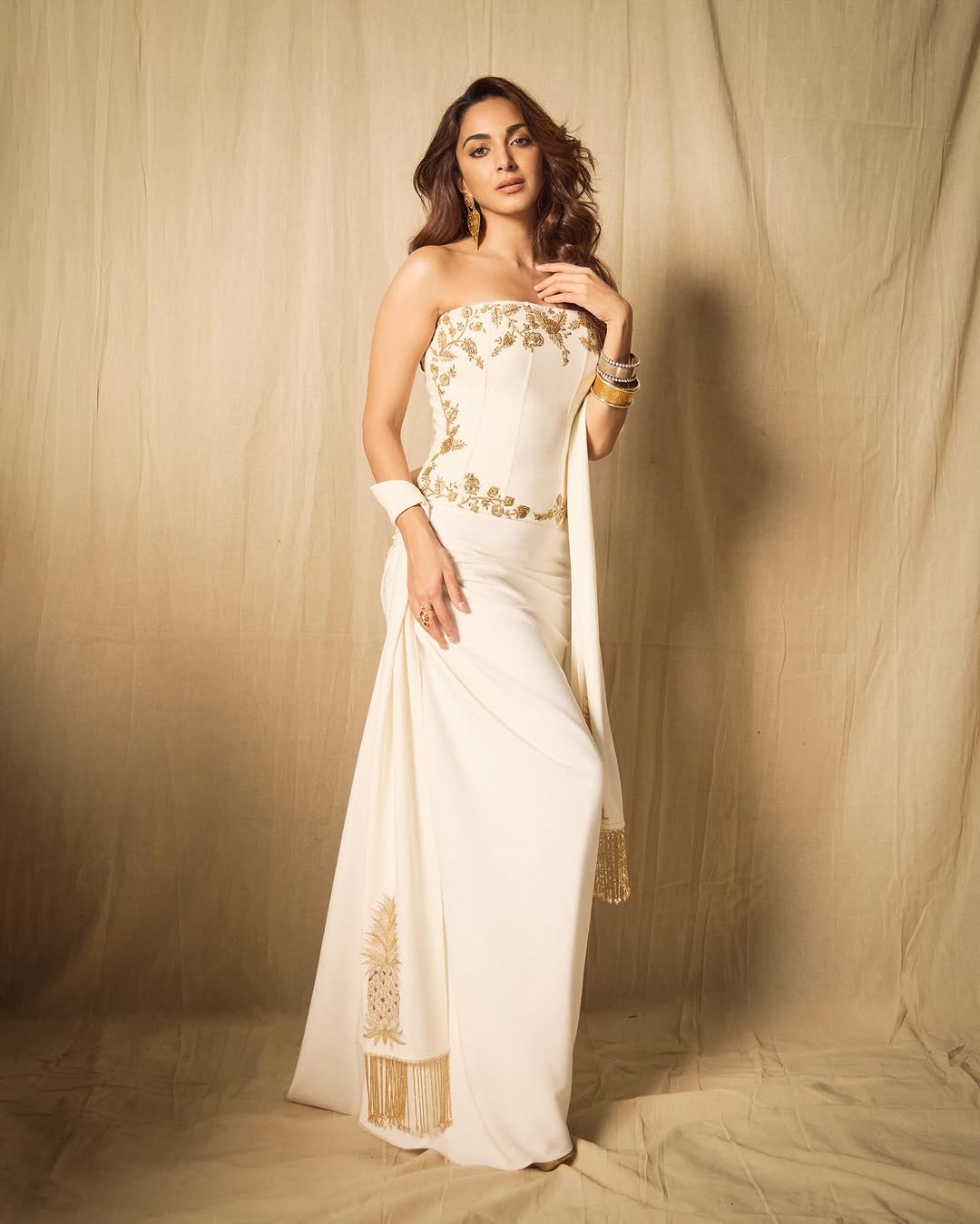 Kiara Advani Channels Greek Goddess Vibes In Her House Of Masaba White Corset Set For Game Changer Promotions
