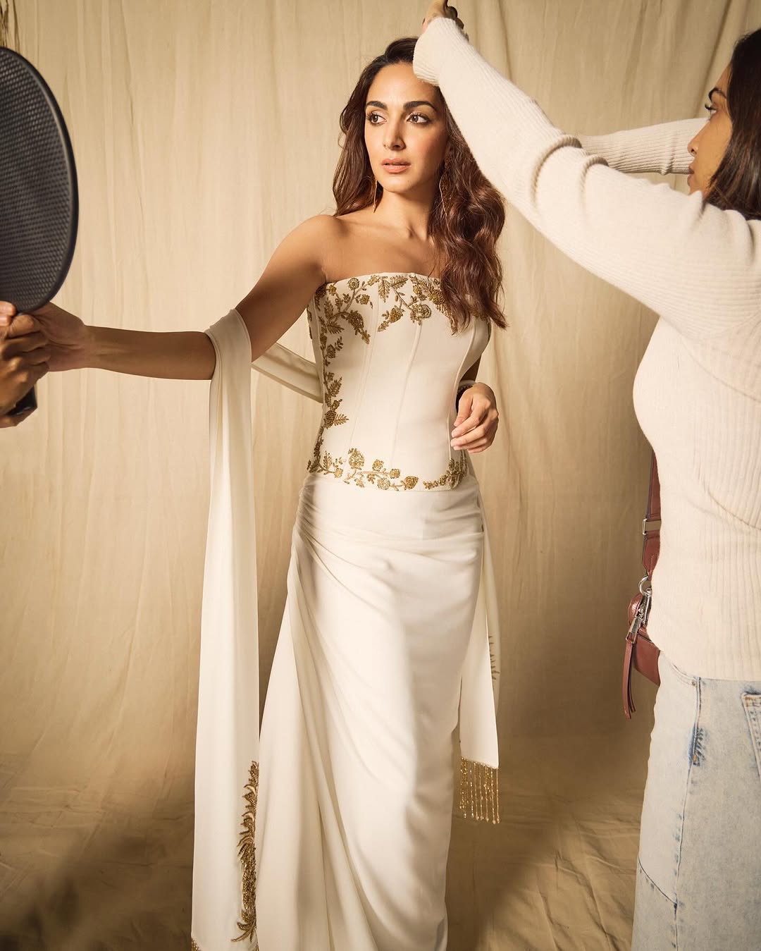 Kiara Advani Channels Greek Goddess Vibes In Her House Of Masaba White Corset Set For Game Changer Promotions