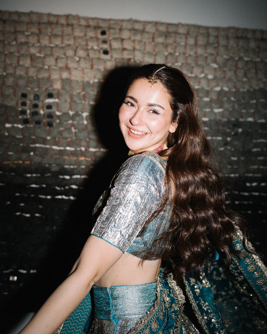 Pakistani Actress Hania Aamir Glows In A Blue Metallic Lehenga, Shares Glimpses From Friends Wedding