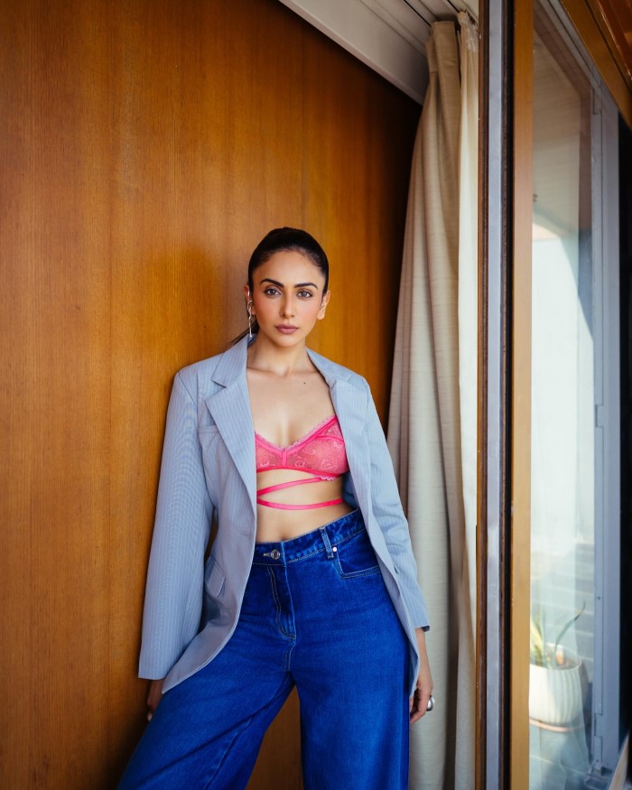 Rakul Preet Singh's Bold Fashion Statement: Blazer And Bralette Combo