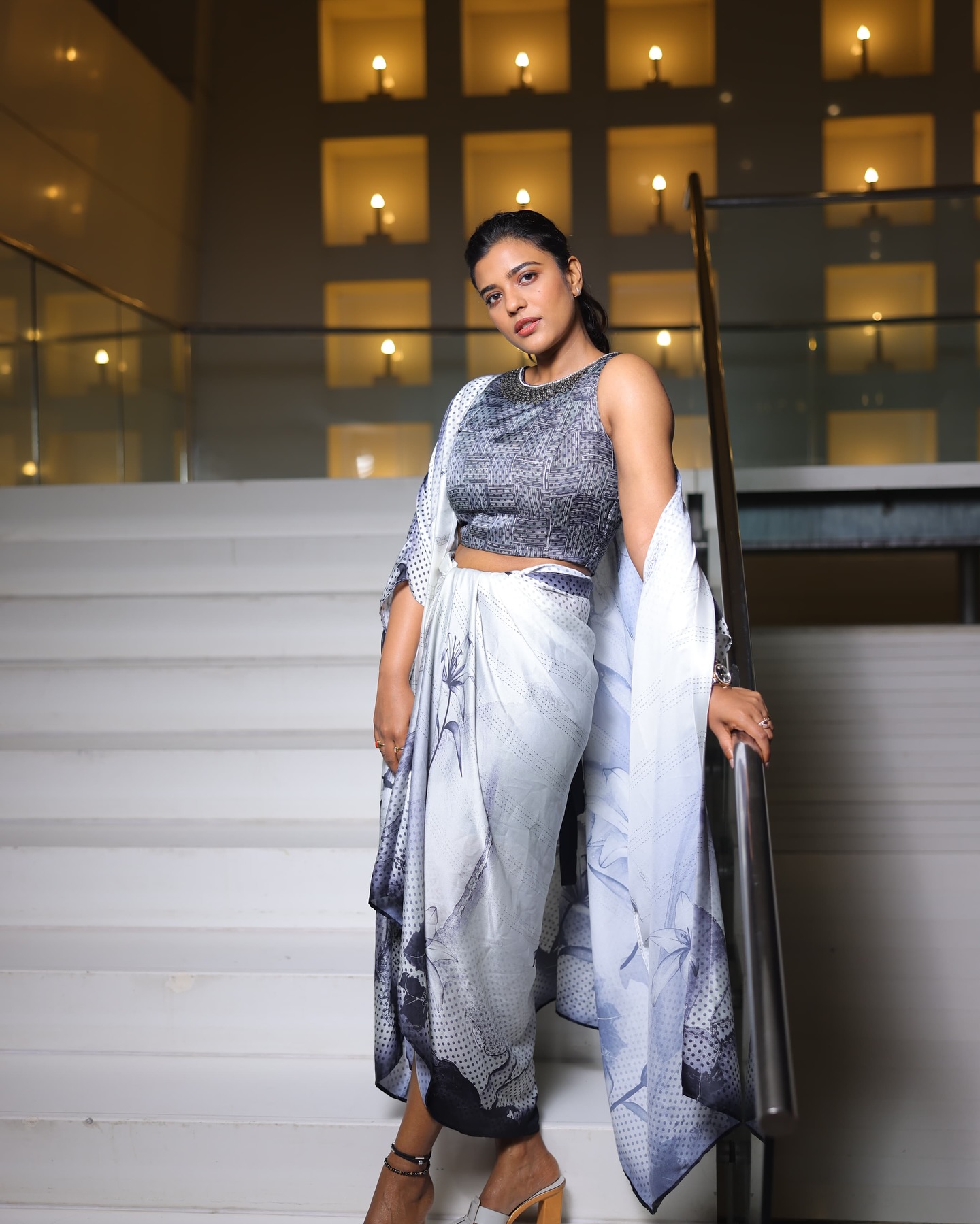 Aishwarya Rajesh sleeveless crop Monochrome Outfit photoshoot