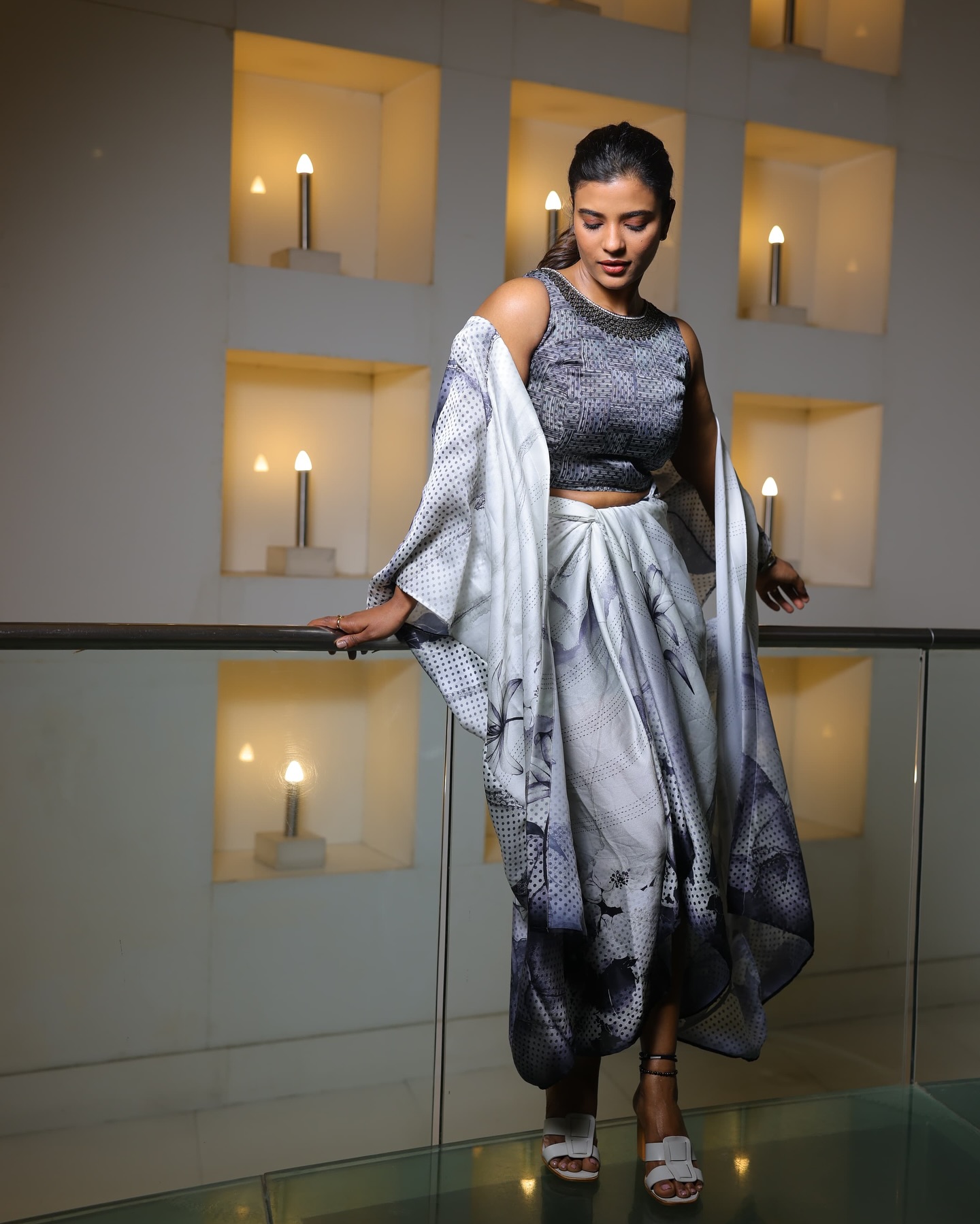 Aishwarya Rajesh sleeveless crop Monochrome Outfit photoshoot