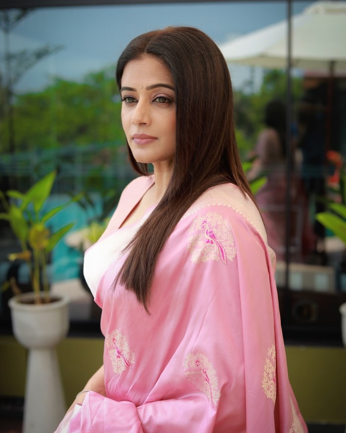 Actress Priyamani Stuns in a Pink Saree