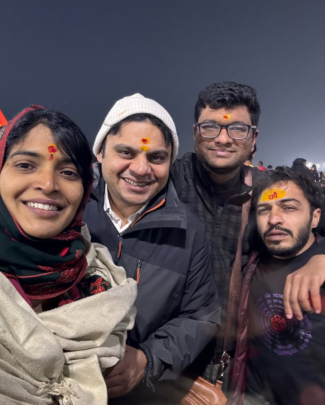 Actress Sanchita Shetty Takes A Holy Dip At Triveni Sangam