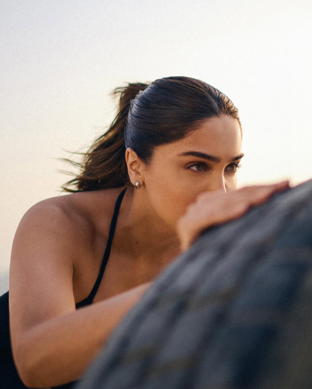 Actress Sharvari's Beach Workout is On Point with Tyre Training in Black Outfit
