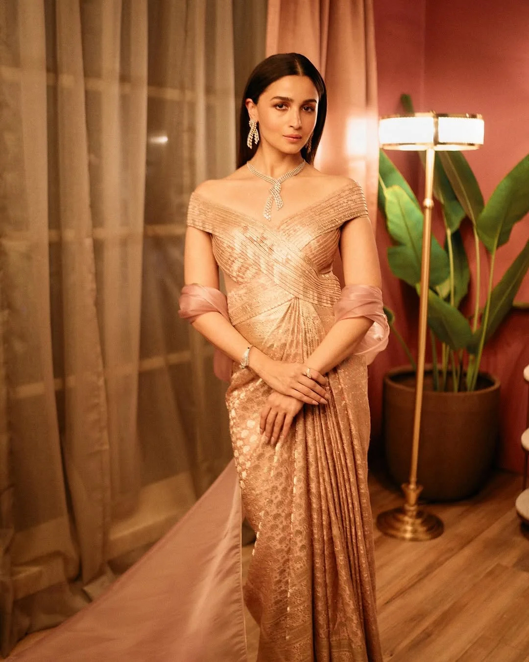 Alia Bhatt's Disney Princess In A gorgeous Golden Gown Photoshoot For Malabar Gold