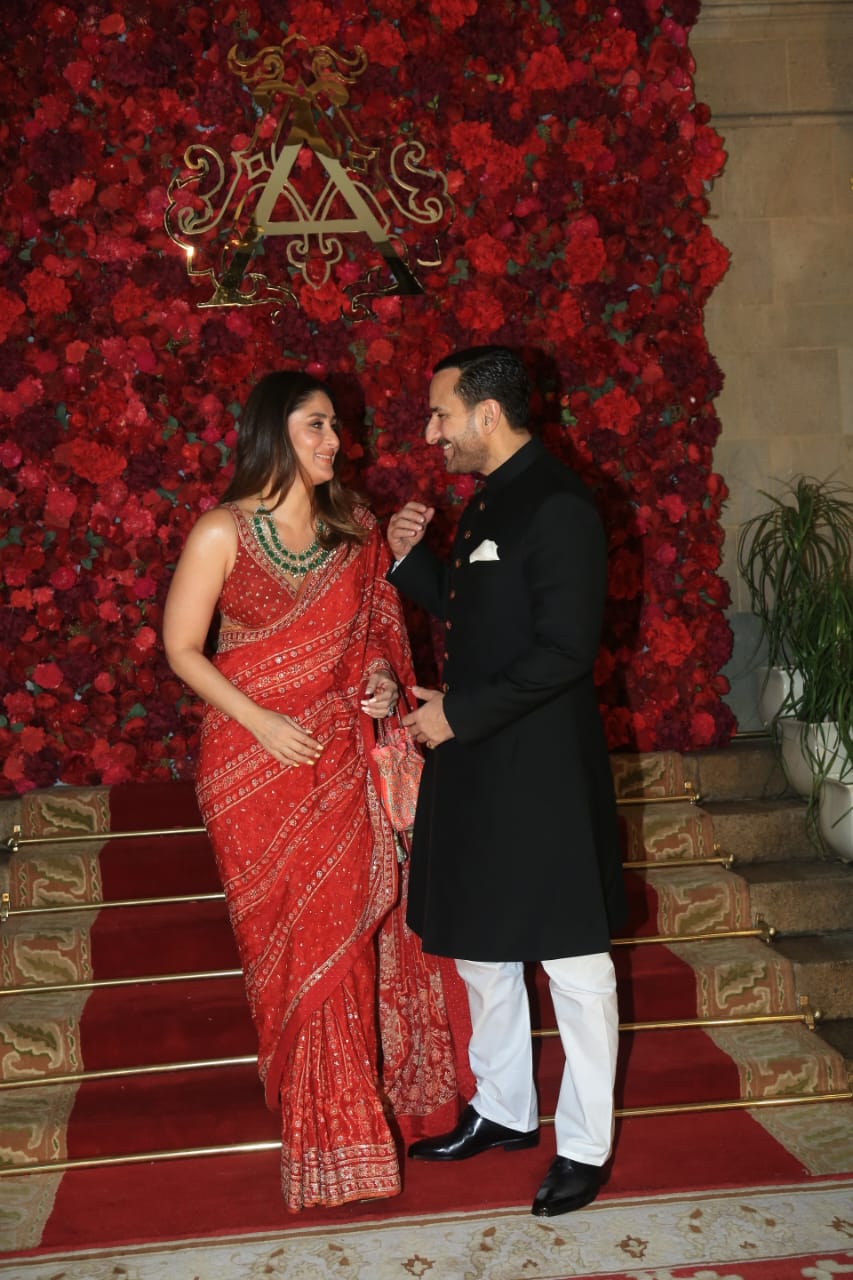 Kareena Kapoor's Stunning Red Saree Look With Saif Ali Khan At Aadar Jain & Alekha Advani’s Wedding