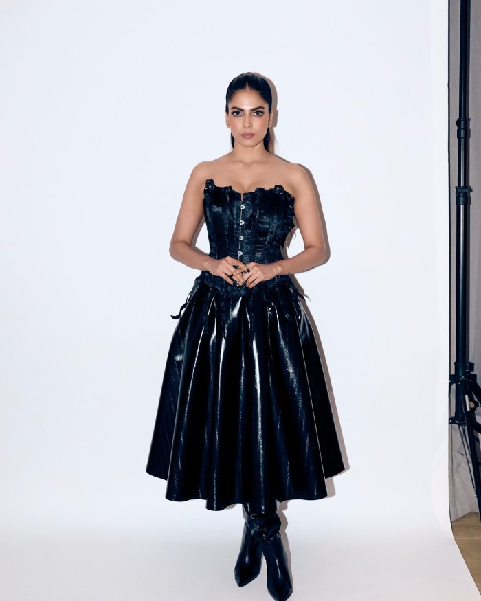 Malavika Mohanan's Striking Black Corset Gown: A High-Fashion Statement