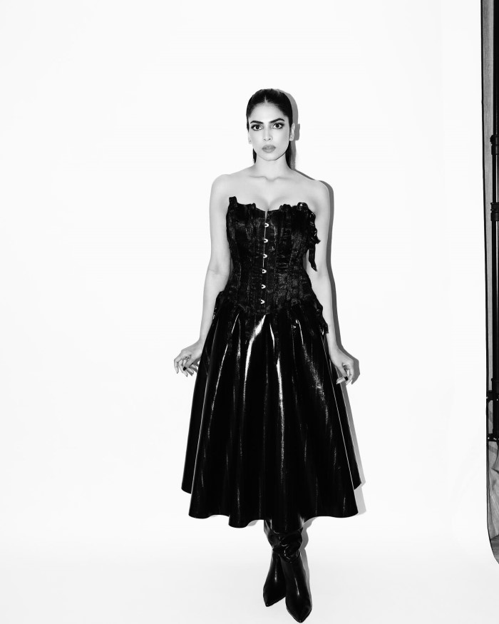Malavika Mohanan's Striking Black Corset Gown: A High-Fashion Statement