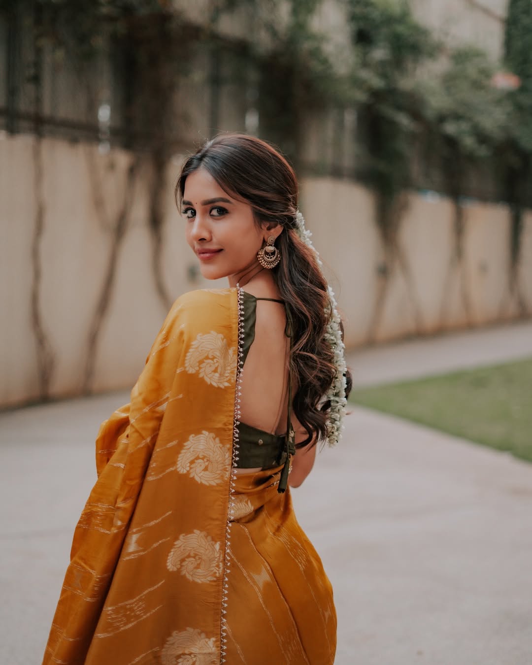 Nabha Natesh Elegant Saree Photoshoot: Traditional & Modern Fashion Style