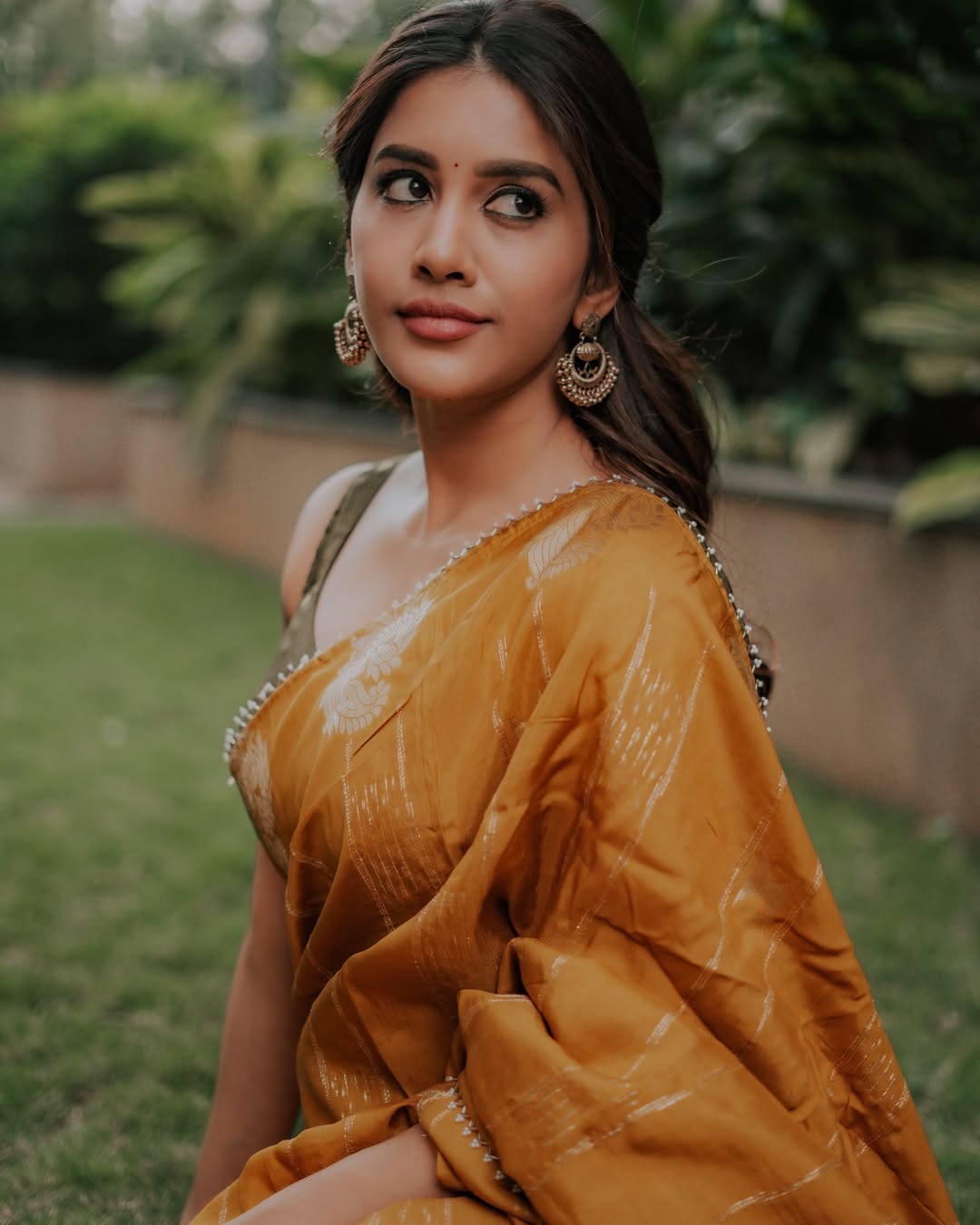 Nabha Natesh Elegant Saree Photoshoot: Traditional & Modern Fashion Style