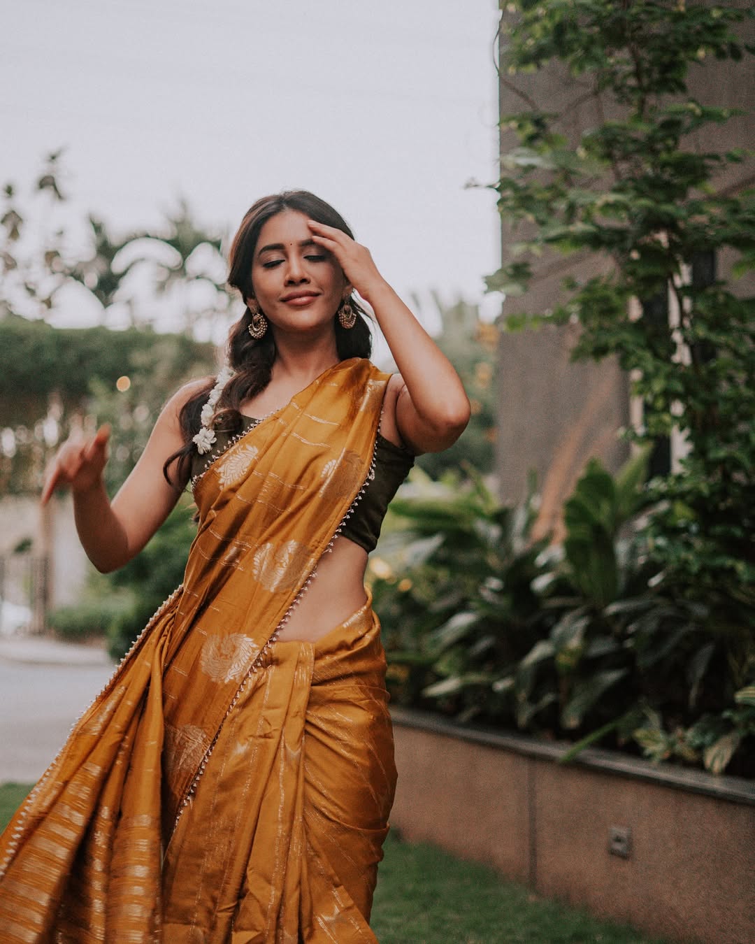 Nabha Natesh Elegant Saree Photoshoot: Traditional & Modern Fashion Style