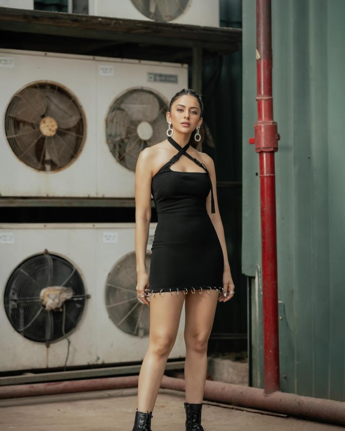 Rakul Preet Singh's Stunning Black Dress Look - Edgy Fashion Statement