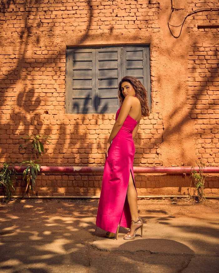 Shalini Pandey's Confident Pose In Elegant Pink Dress