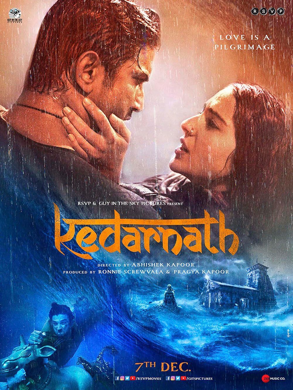 Kedarnath: Starring Sushant Singh Rajput and Sara Ali Khan, this romantic drama is set against the backdrop of the Kedarnath floods and features the sacred Kedarnath temple dedicated to Lord Shiva. Available on Zee5.