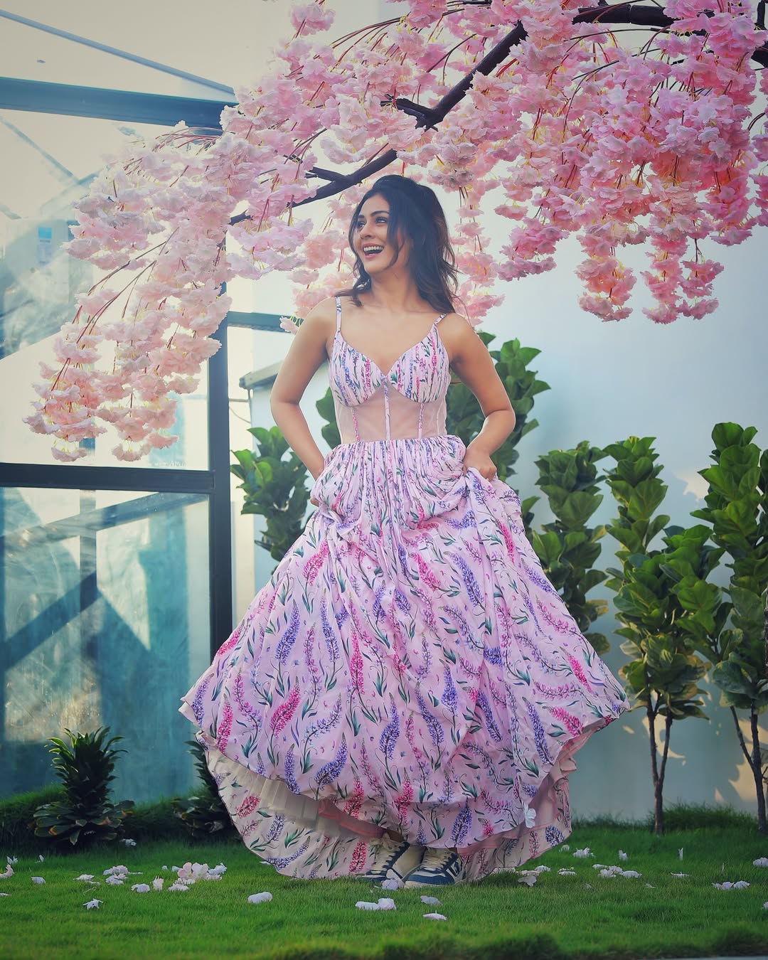 Actress Payal Rajput floral dress